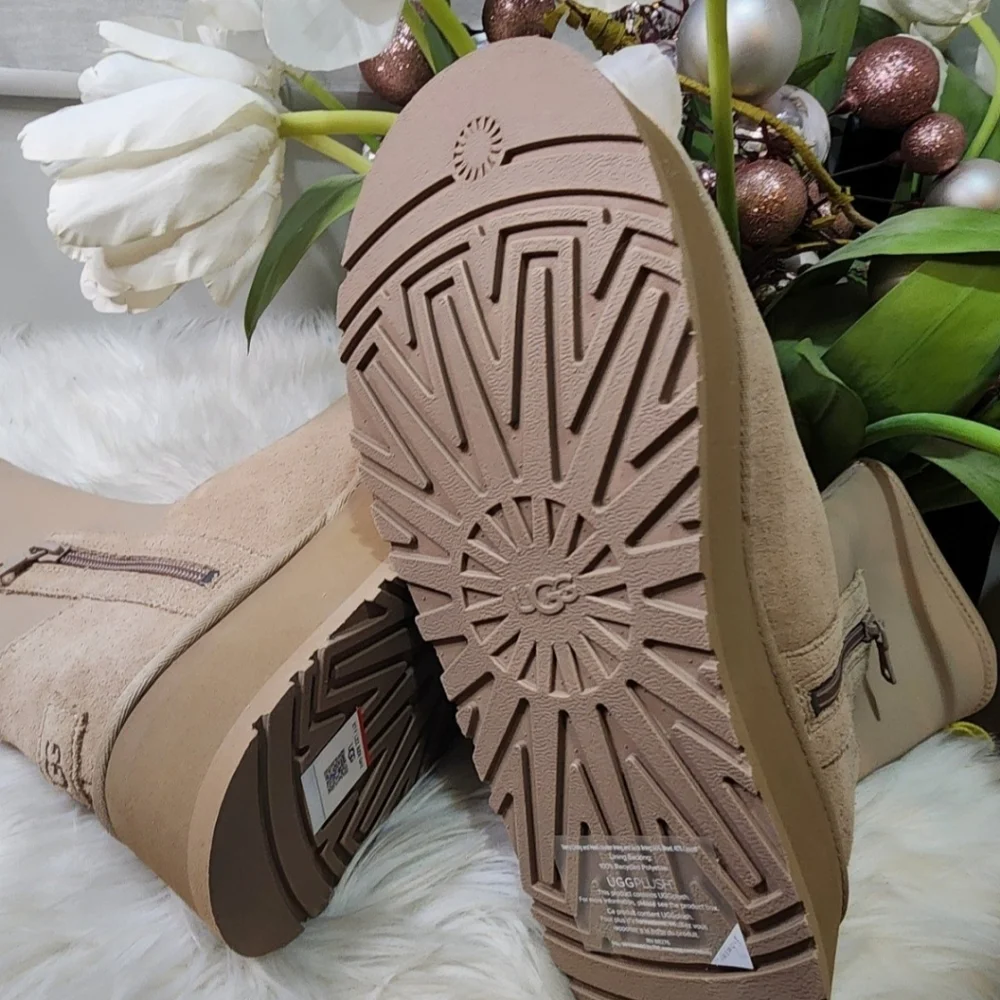 Ugg Classic Dipper Platform Boots 45 Sand Beige New